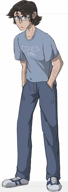 a GIF of Otacon swapping clothes.