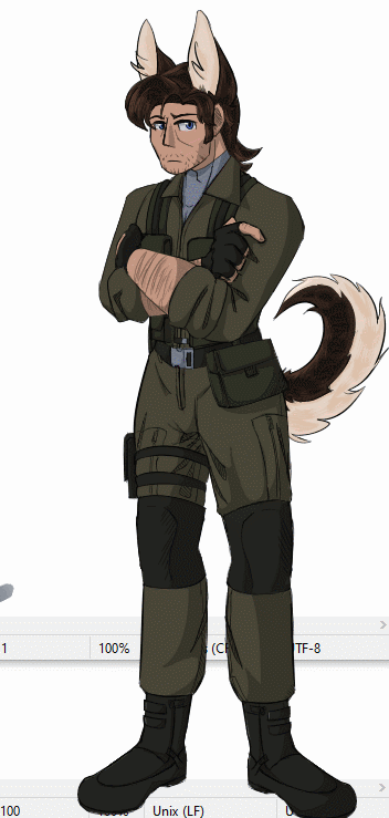a GIF of Snake swapping clothes.